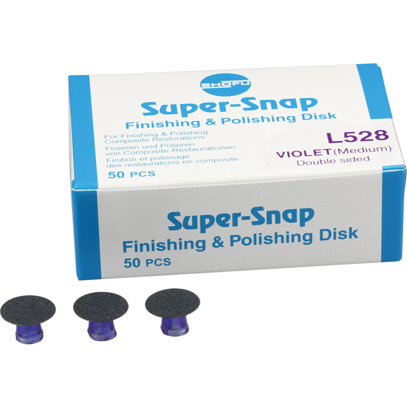 Shofu Dental L528 Super-Snap Buff Disks Medium Finishing Dark Violet Double Sided 50/Bx Shofu Dental L528 Super-Snap Buff Disks Medium Finishing Dark Violet Double Sided 50/Bx